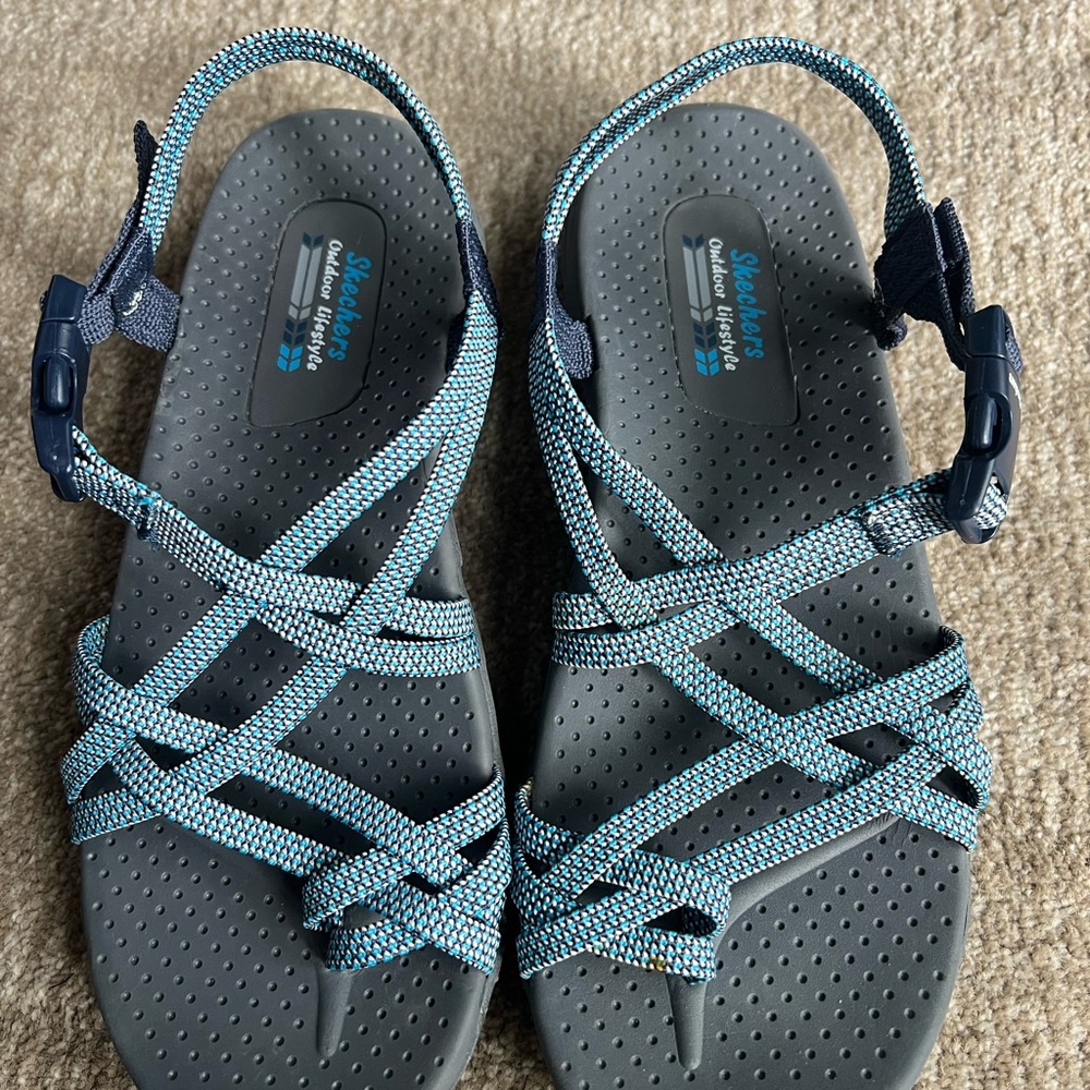 Skechers Navy and Teal Strappy Sandals